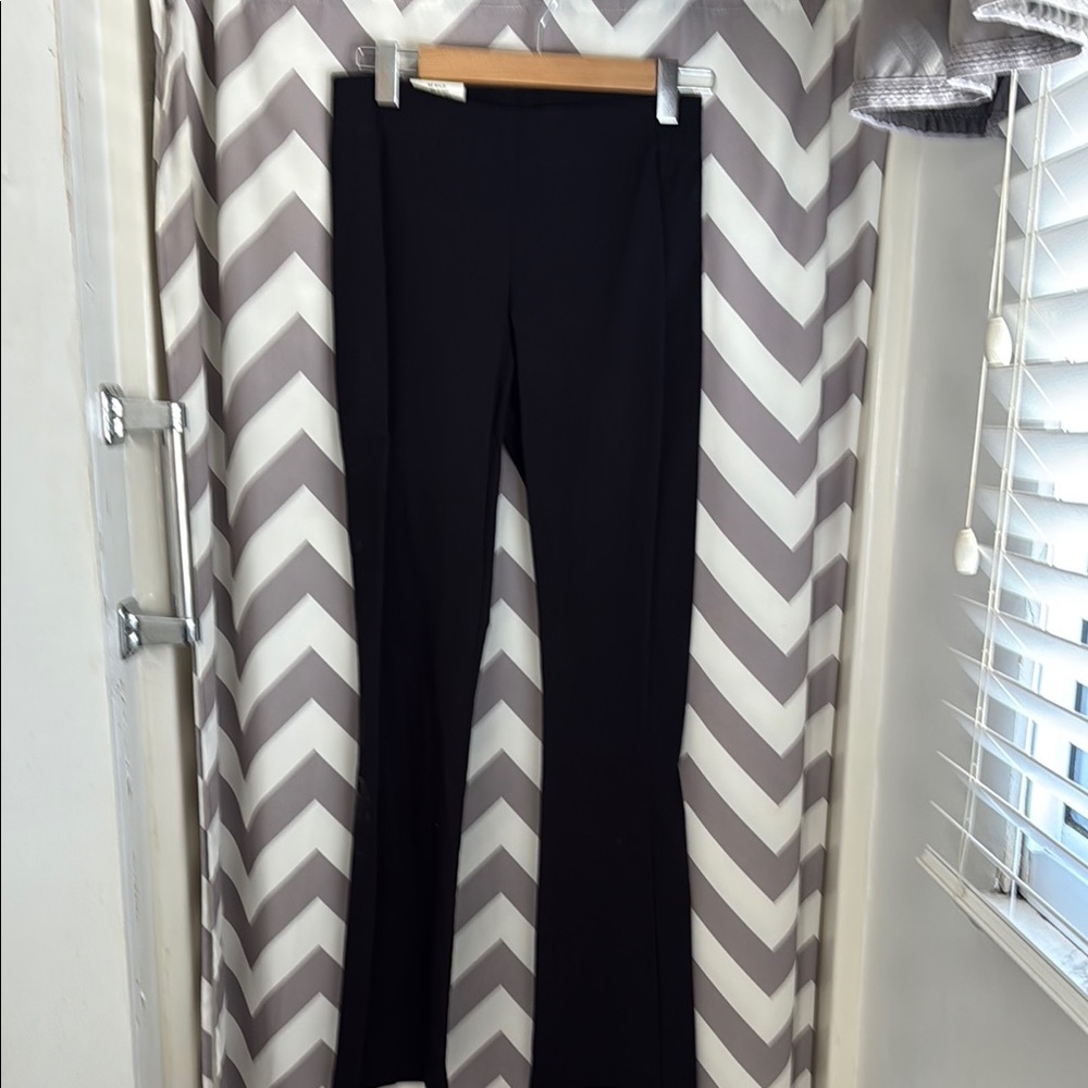 Women's Black Pants, pull on, slit at bottom of pant